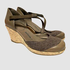 Teva Riviera Mary Jane Cork Wedge Shoes F8012K 7 Brown Capsule Casual Office